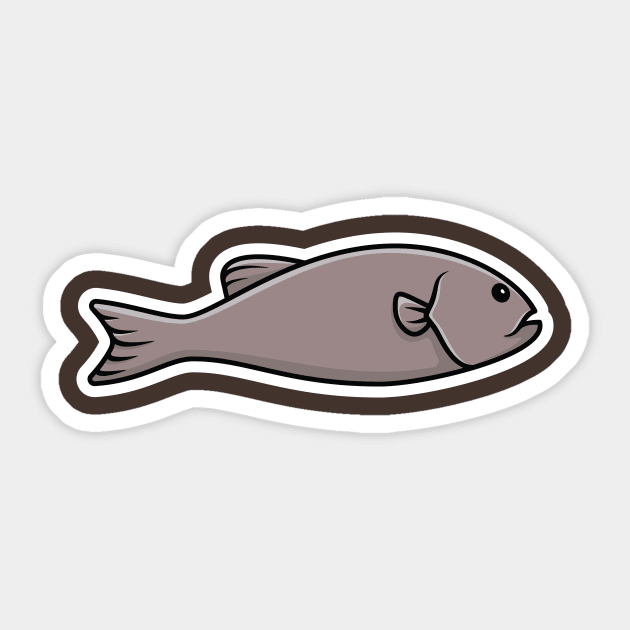 Cute Fish cartoon vector illustration. Animal nature icon concept. Restaurant sea food vector design. Sticker by AlviStudio